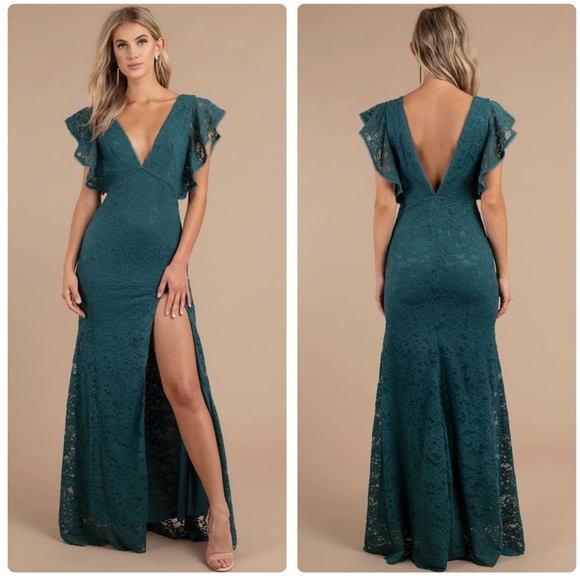 Tobi Dresses & Skirts - Tobi FEEL FOR YOU EMERALD LACE MAXI DRESS